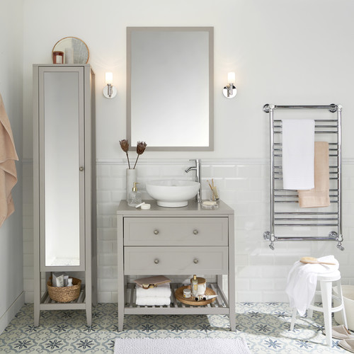 GoodHome Bathroom Countertop Perma 80 x 45 cm, grey