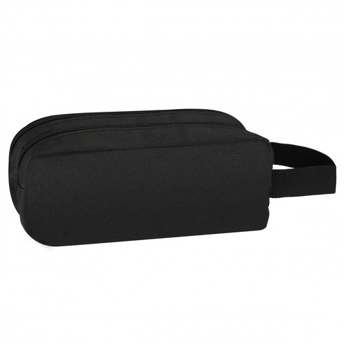 Pencil Case with 2 Zippers, black