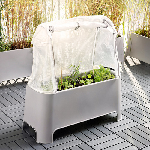 ASPAREN Cover for planter, outdoor/transparent white, 83x51x31 cm