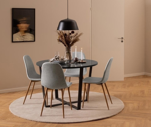 Dining Chair Celia, light grey/natural