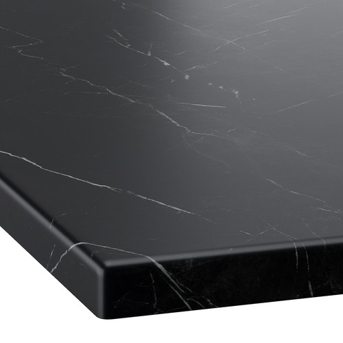 HAVBÄCK / ORRSJÖN Wash-stnd w drawers/wash-basin/tap, beige/black marble effect, 62x49x71 cm