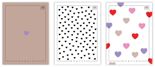 Notebook A4 80 Pages Squared Hearts 5pcs, assorted
