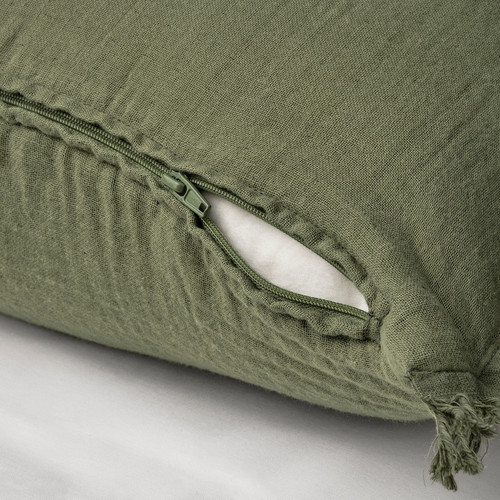 VALLKRASSING Cushion cover, grey-green, 50x50 cm
