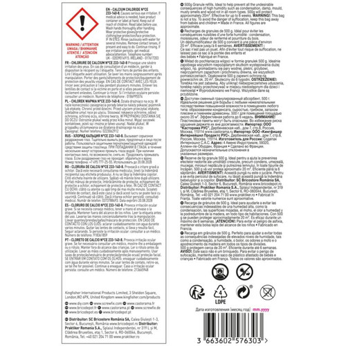 Mositure Trap Refill Dehumidifier Refill Natural Sachet 500g
