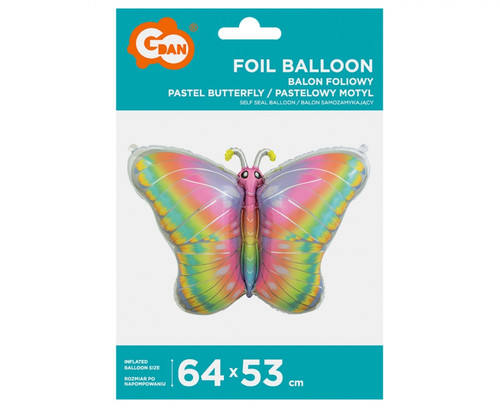 Foil Balloon Pastel Butterfly 64x53 cm