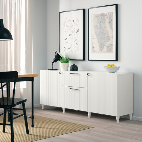 BESTÅ Storage combination with drawers, white/Sutterviken/Kabbarp white, 180x42x74 cm