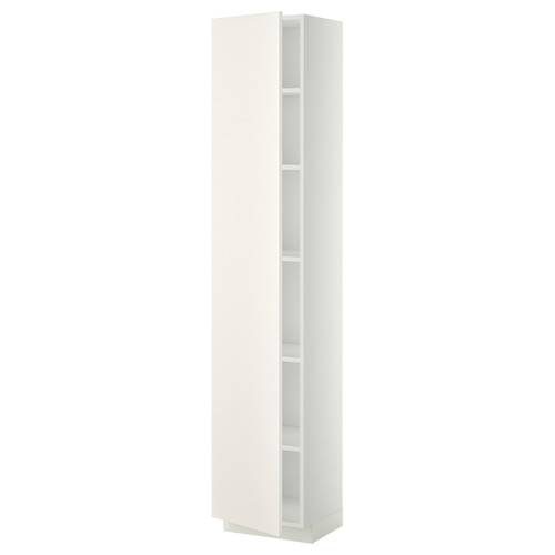 METOD High cabinet with shelves, white/Veddinge white, 40x37x200 cm