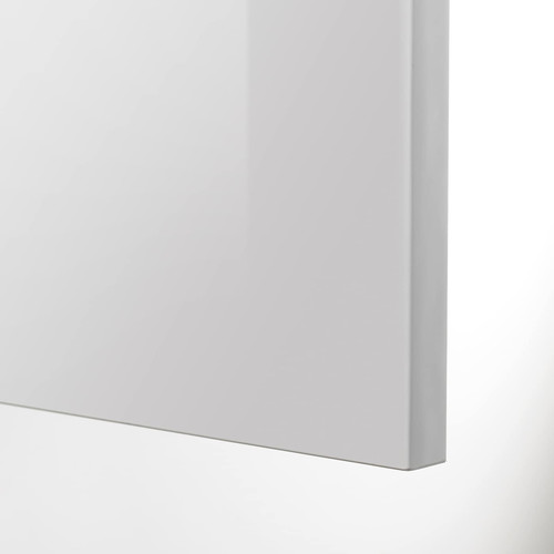 RINGHULT 2-p door f corner base cabinet set, high-gloss light grey, 25x80 cm