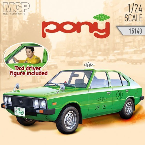 Academy Plastic Model Kit Hyundai Pony gen. 1 Taxi 1/24 14+