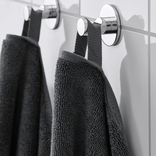 FREDRIKSJÖN Bath towel, dark grey, 70x140 cm