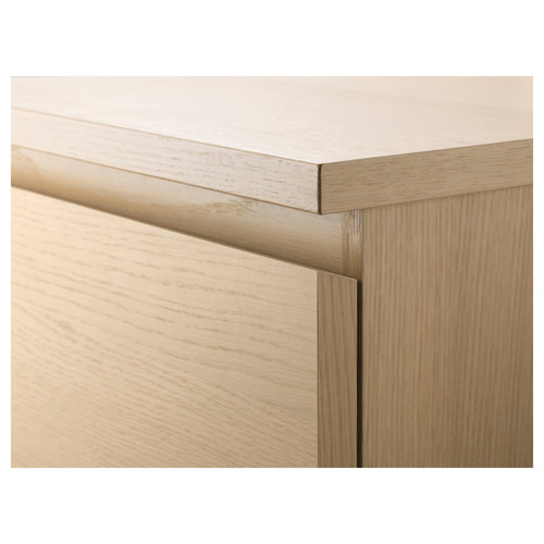 MALM Chest of 3 drawers, white stained oak veneer, 80x78 cm