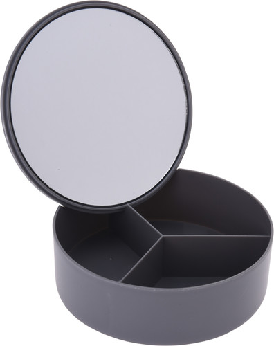 Mirror with Organizer for Cosmetics/Jewellery Bakul, white