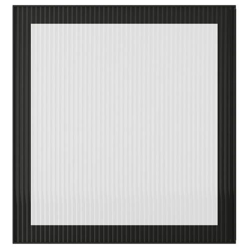 FÄLLSVIK Glass door, anthracite/reeded glass, 60x64 cm
