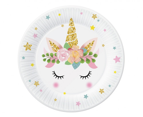 Party Paper Plates 18cm 6pcs Unicorn