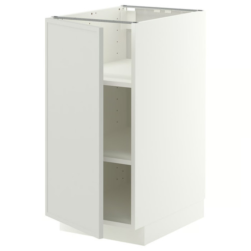 METOD Base cabinet with shelves, white/Aspudden light grey, 40x60 cm