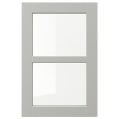 LERHYTTAN Glass door, light grey, 40x60 cm