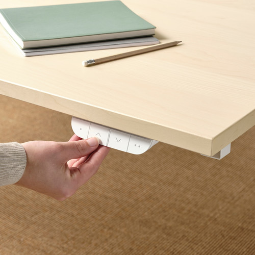 MITTZON Desk sit/stand, electric birch veneer/white, 120x60 cm