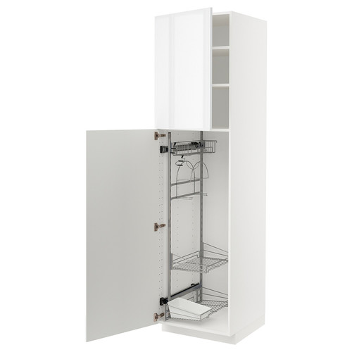 METOD High cabinet with cleaning interior, white/Ringhult white, 60x60x220 cm