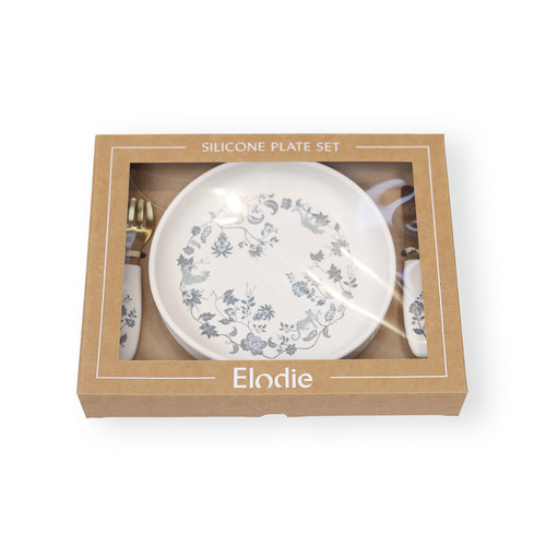 Elodie Details Silicone Plate Set - Garden Leo Toile