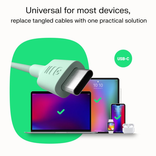 GREEN CELL Cable USB-C-USB-C PowerStream 100W, braid, 1.2m, white