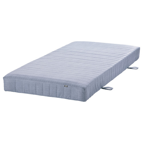 VADSÖ Sprung mattress, firm/light blue, 90x200 cm