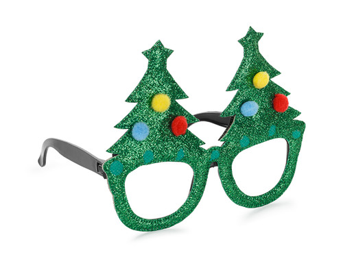 Novelty Christmas Tree Eyeglasses, Mixed Colors