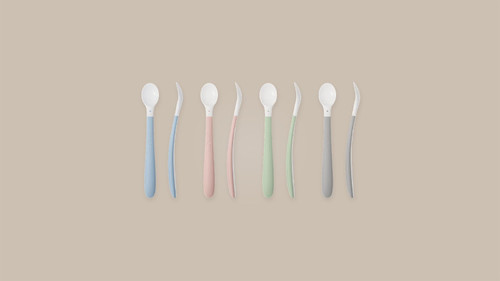 BABYBJÖRN Baby feeding spoon, 2-pack, Light Grey, 6m+