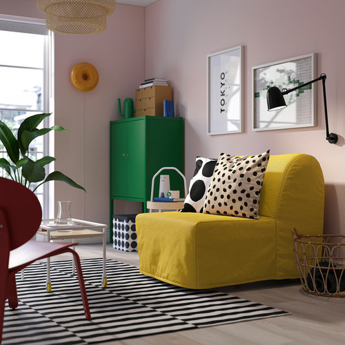 LYCKSELE MURBO Chair-bed, Vansbro yellow