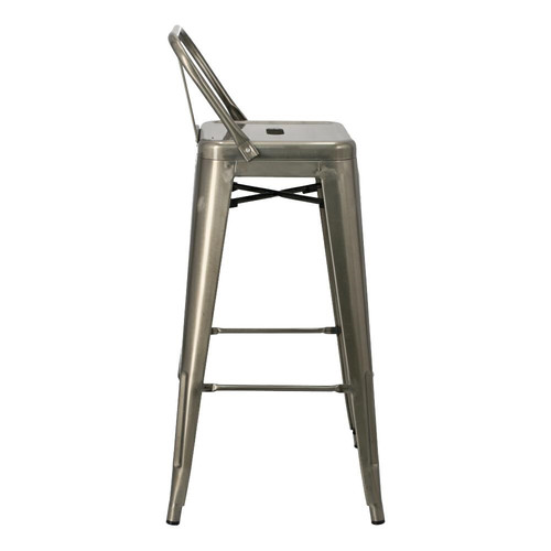 Bar Stool Paris Back Short 75cm, metallic