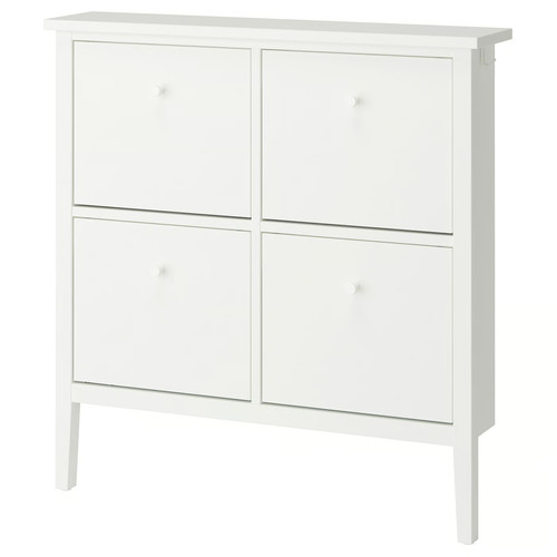 GULLABERG Shoe cabinet with 4 compartments, white, 105x22x107 cm