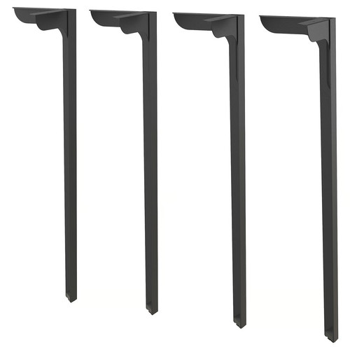 SKÅLSTA Table leg, straight black-grey