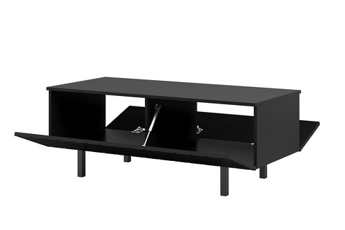 Coffee Table with Storage Scalia II 120, matt black, black legs