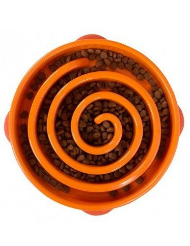 Outward Hound Fun Feeder Dog Bowl, orange