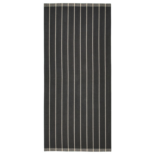 RIDSTIG Rug, flatwoven, grey/off-white, 80x180 cm