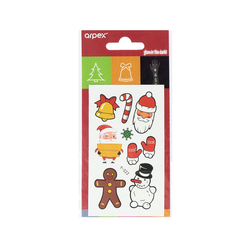 Glow-in-the-Dark Christmas Temporary Tattoos