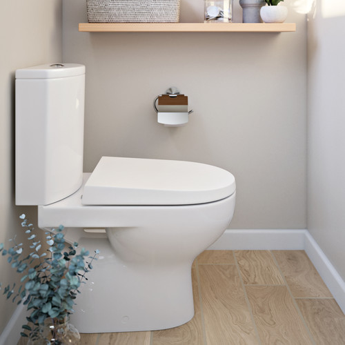 GoodHome WC Compact Toilet Jabi 3/5 l, Rimless, Horizontal, Soft-Close Seat