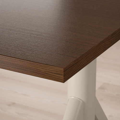 IDÅSEN / GRUPPSPEL Desk and chair, brown/beige, 160x80 cm