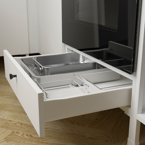 ENHET Base cabinet for oven with drawer, white, 60x60x75 cm