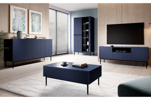 Three-Door Cabinet Nicole 150 cm, dark blue, black legs