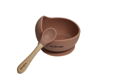 Bo Jungle B-Suction Bowl Silicone & Spoon Terracotta 6m+