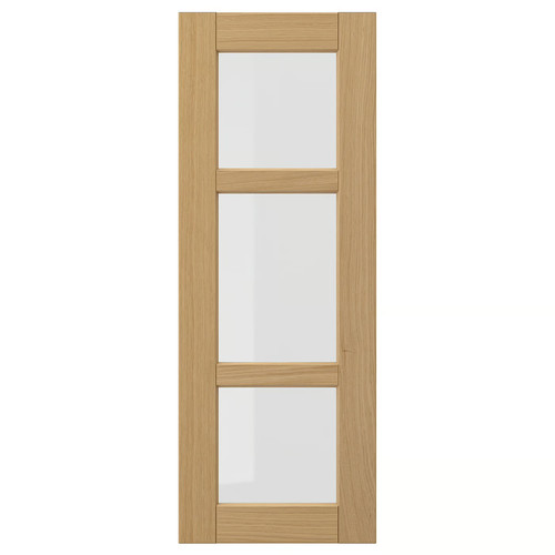 FORSBACKA Glass door, oak, 30x80 cm