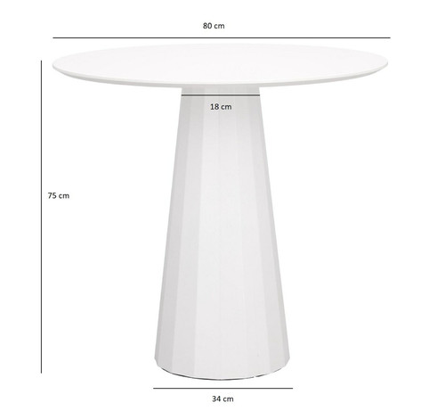 Table Florero, round, single leg, white