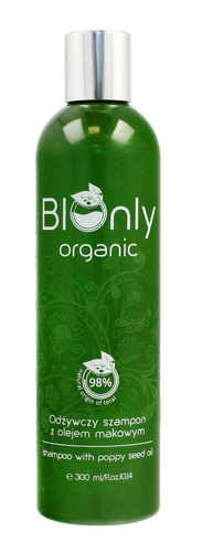 BIOnly Organic Nourishing Shampoo with Poppy Seed Oil 98% Natural 300ml