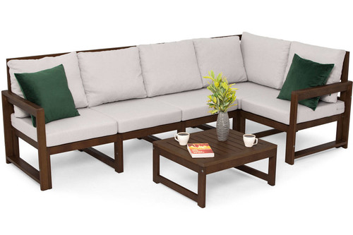 Outdoor Corner Furniture Set MALTA, dark brown/grey