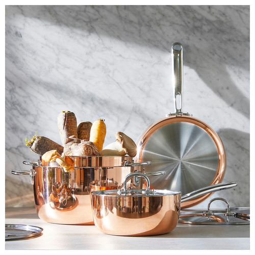 FINMAT Saucepan with lid, copper/stainless steel, 1.5 l