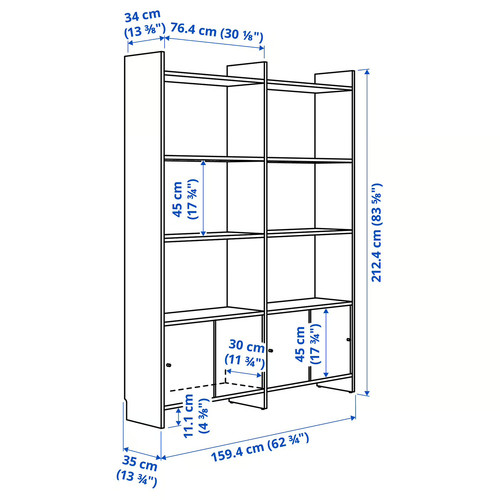 LÅDMAKARE Storage combination w sliding doors, with 6 shelves/oak effect, 159x35x212 cm