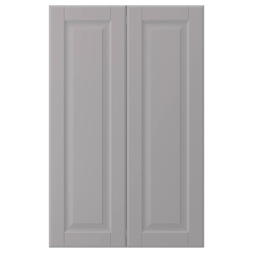 BODBYN 2-p door f corner base cabinet set, grey, 25x80 cm