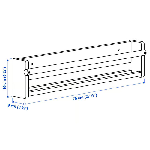 FLISAT Wall storage, green, 70x9x16 cm