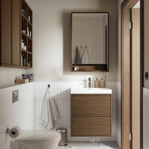 ÄNGSJÖN Wash-stand with drawers, brown oak effect, 60x48x63 cm