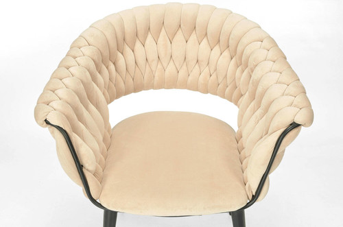 Glamour Chair IRIS LUX, black-beige